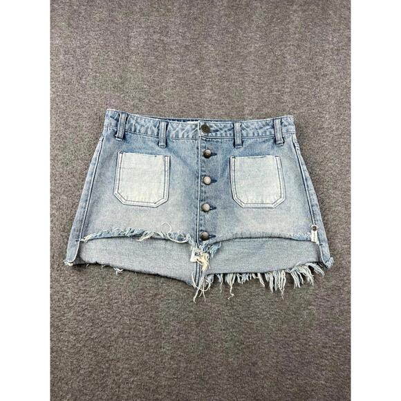 One Teaspoon Lil Cat Mini Denim Skirt Size 26 - Picture 1 of 6